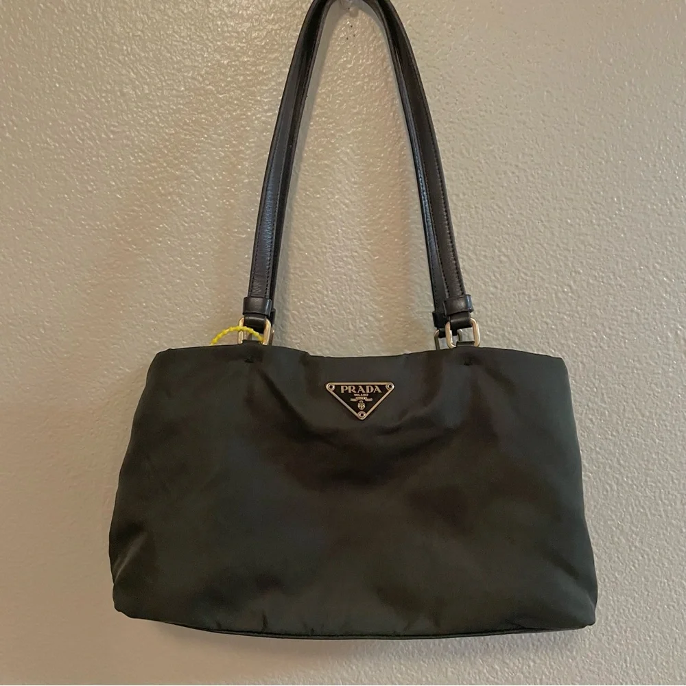 PRADA Nylon Tessuto Shoulder Bag Dark Olive Green - Picture 3 of 9
